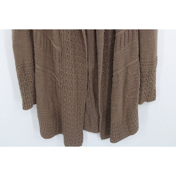 Anthropologie Angel of the North BROWN Knit Cardigan Sweater Open Front, S - Picture 3 of 10